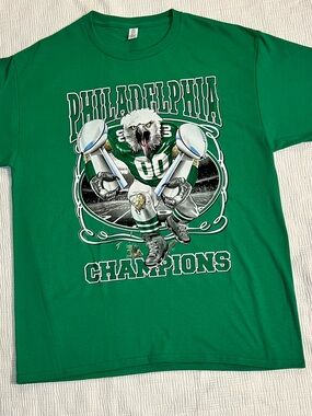 Jerzees Green Philadelphia Champions Eagle Graphic Tee